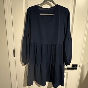Navy Blue Long Sleeve Dress